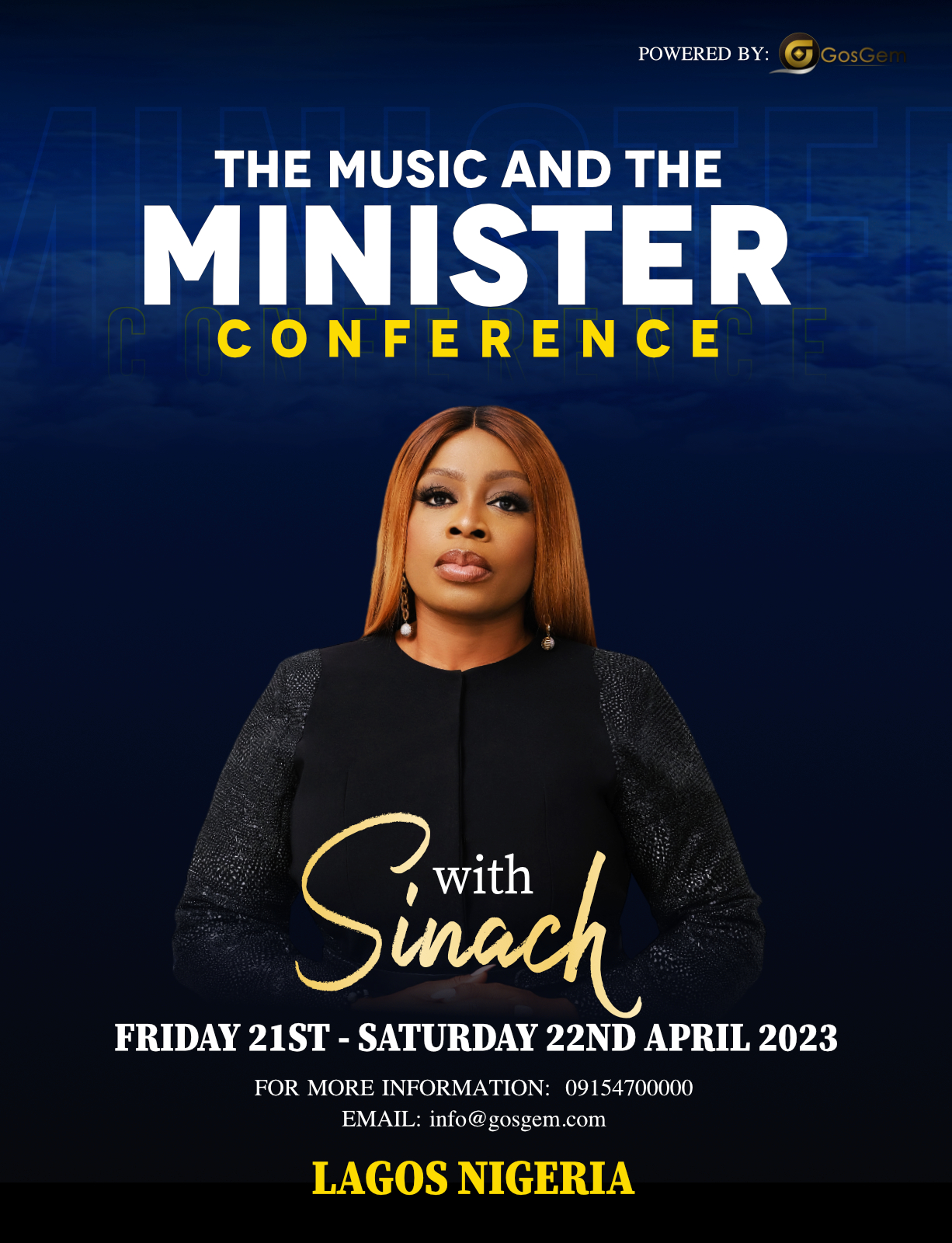 "THE MUSIC & THE MINISTER" Conference April 2122, 2023 Sinach music