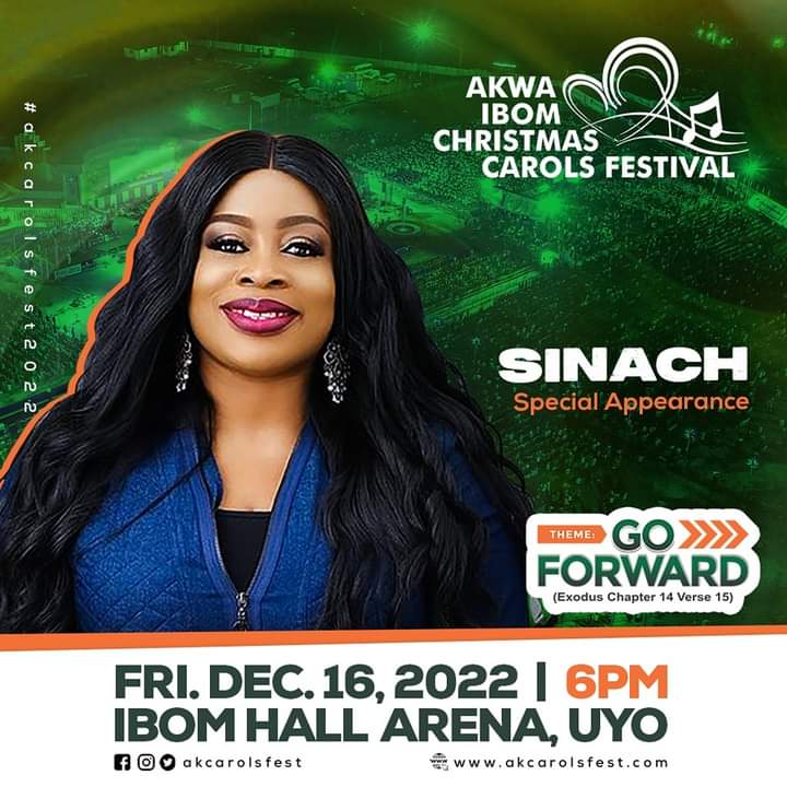 Flyer of Sinach Live at Akwa Ibom Christmas Carol Festival