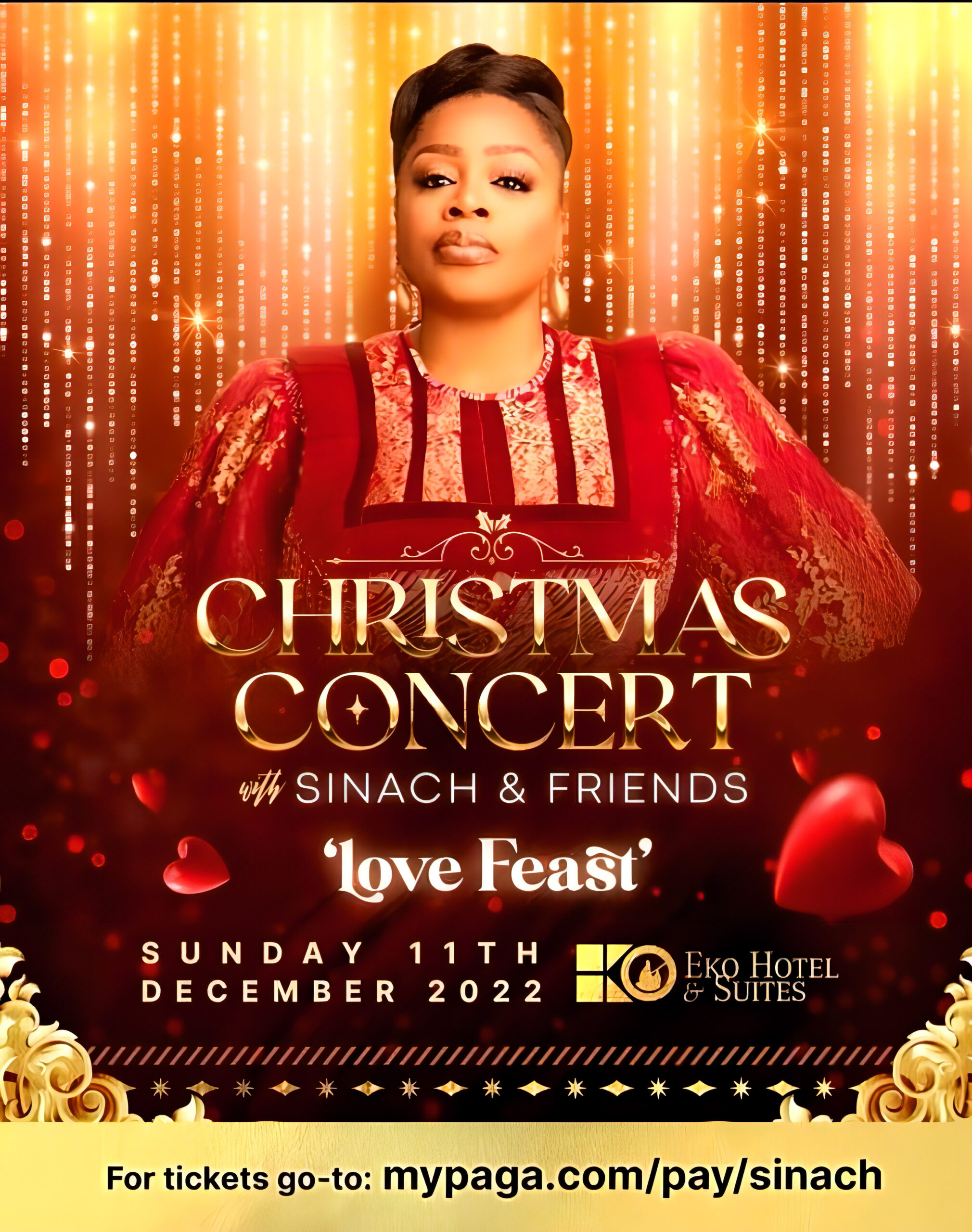 Flyer of Christmas Concert 2022 with SINACH AND FRIENDS - The Love Feast