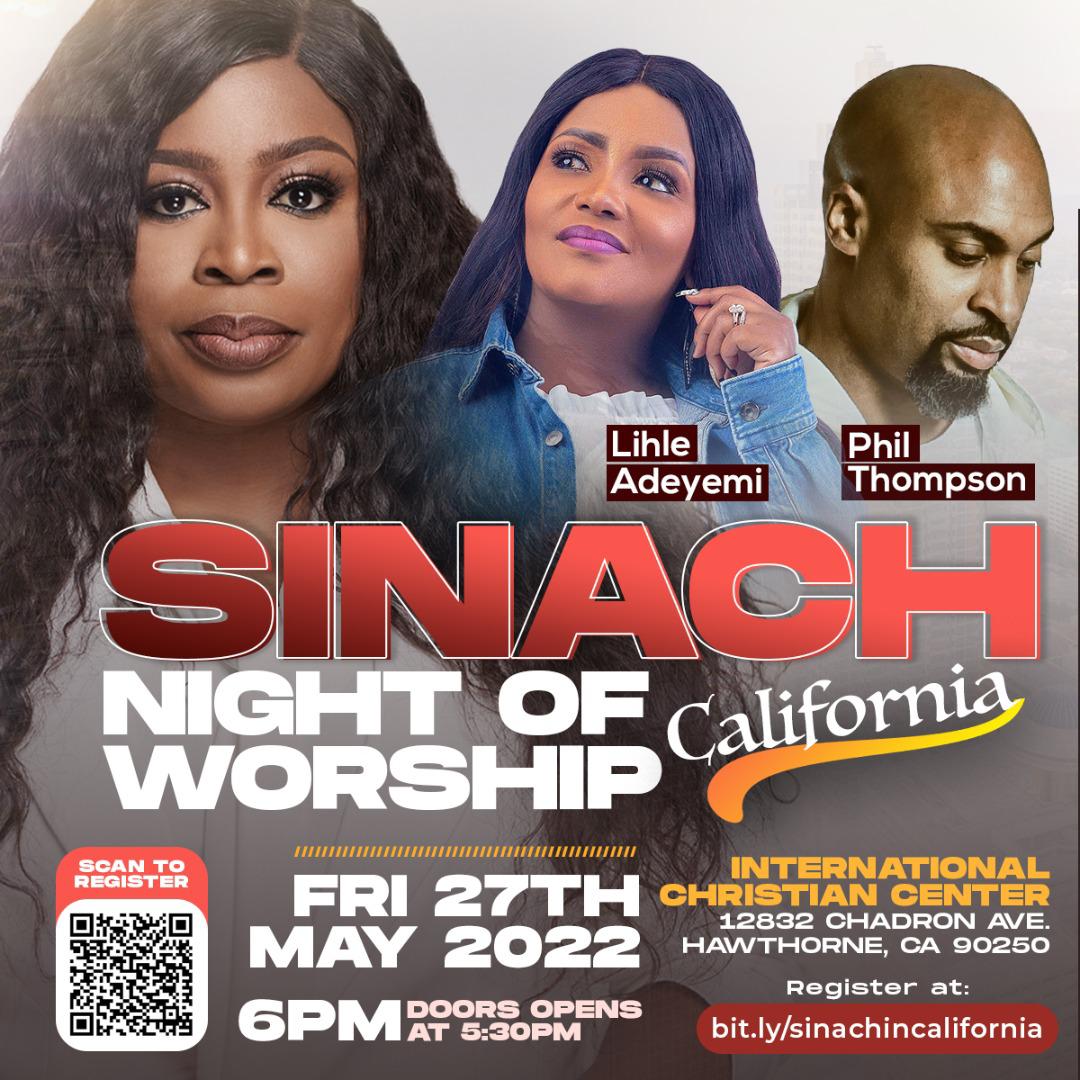 Flyer for SINACH LIVE in California