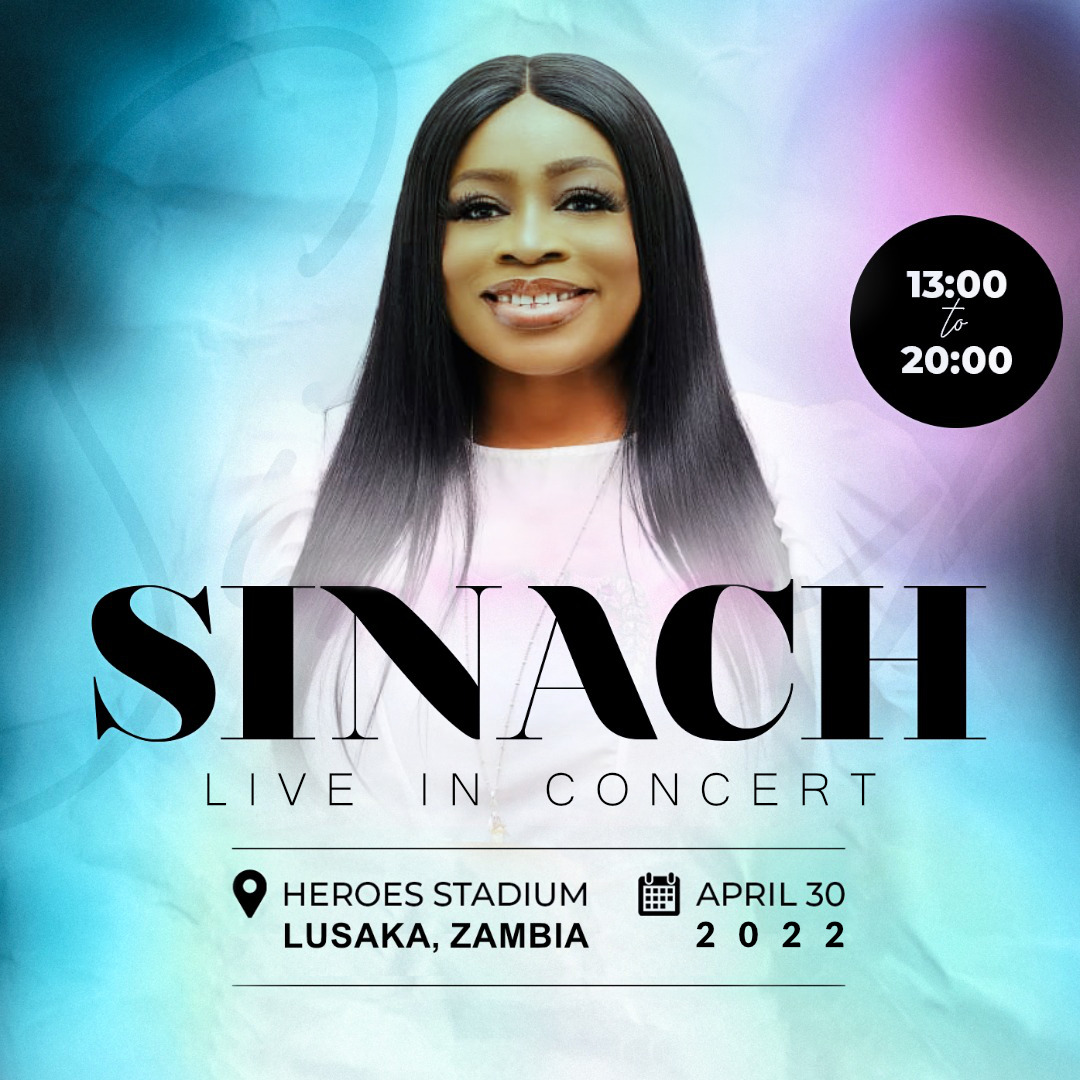 Flyer for SINACH LIVE in ZAMBIA