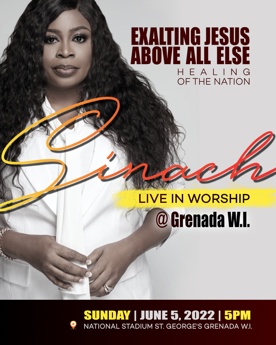 Sinach Live in Grenada W.I. flyer